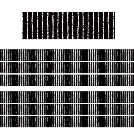 Teacher Created Resources Black With White Pinstripes Straight Border Trim, 72PK 6061